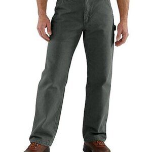 Loose Straight Washed Duck Lined Dungaree - Men's 34x30, Moss (light green)